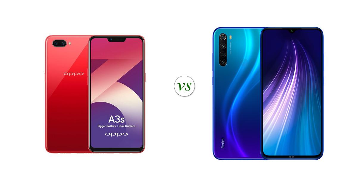 Oppo A3s Vs Xiaomi Redmi Note 8 Side Side Specs Parison