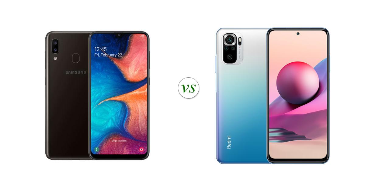 samsung a20 vs redmi note 10s