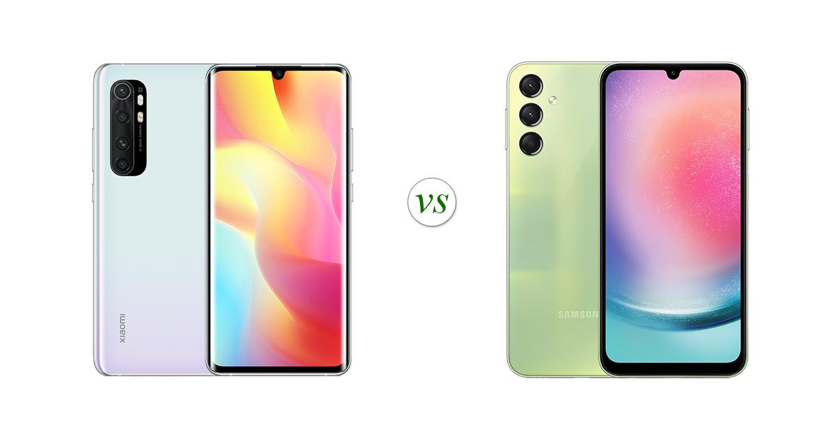 Xiaomi Mi Note 10 Lite vs Samsung Galaxy A24: Side by Side Specs Comparison