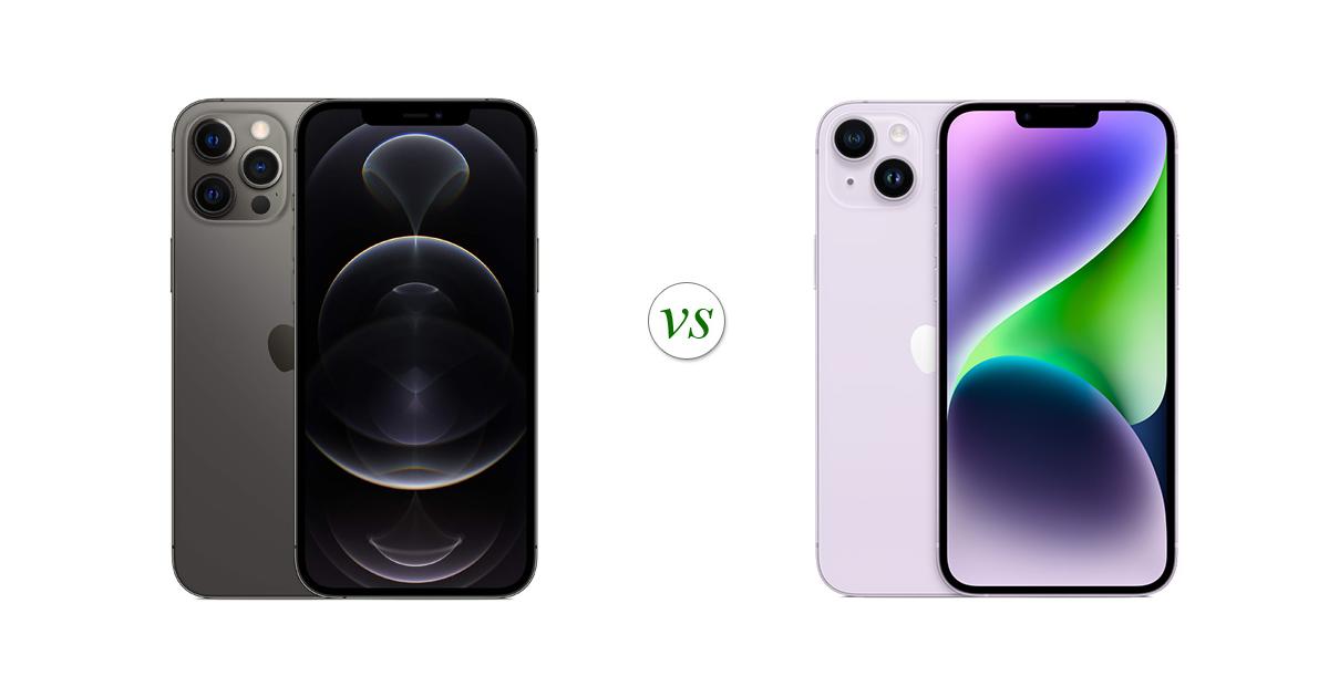 comparar iphone 12 pro max e 14 plus