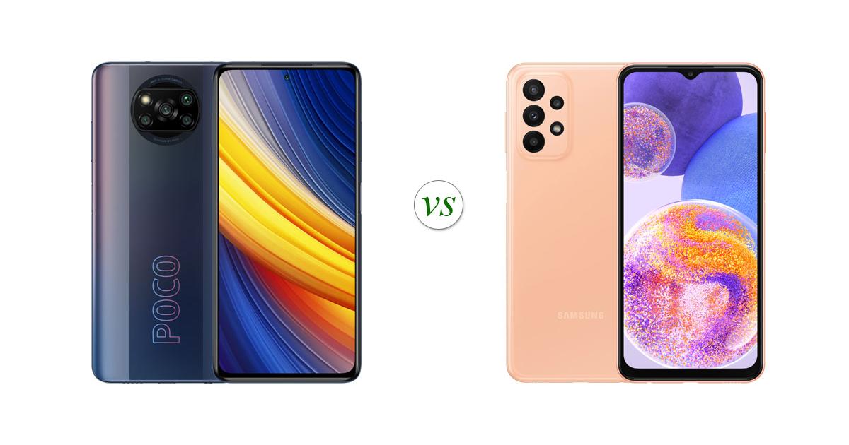 galaxy a23 vs poco x3 pro