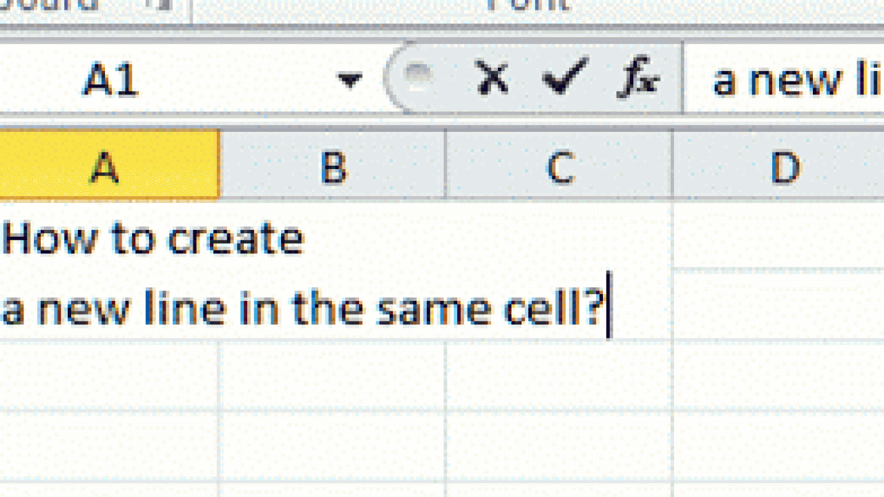 How To Put Text On New Line In Excel Cell