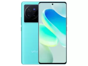 The vivo X80 smartphone in Urban Blue color.