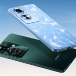 The OPPO Reno11 F 5G in Ocean Blue and Palm Green colors.