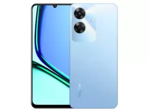 The realme Note 60 smartphone in blue.