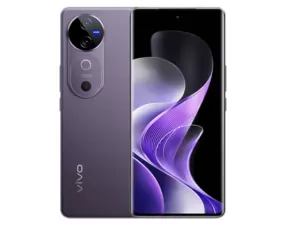 The vivo V40 smartphone in Lotus Purple color.