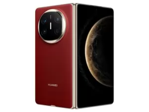 The HUAWEI Mate X6 foldable smartphone in Nebula Red color.