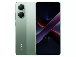 The POCO X7 Pro smartphone in green.